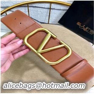 New Style Cheap Valentino 7cm VLOGO Belt V7170 Brown