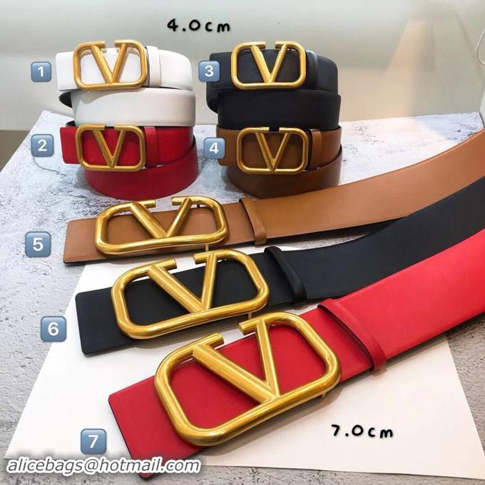 New Style Cheap Valentino 7cm VLOGO Belt V7170 Brown