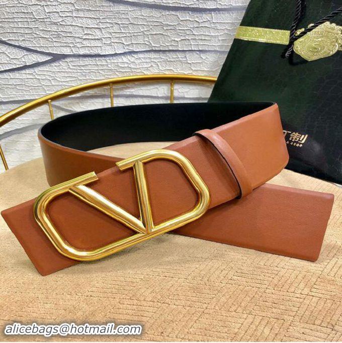 New Style Cheap Valentino 7cm VLOGO Belt V7170 Brown