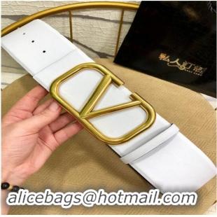 Discount Faux Valentino 7cm VLOGO Belt V7170 White