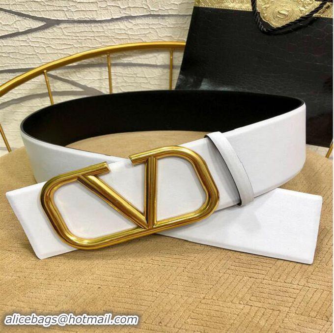 Discount Faux Valentino 7cm VLOGO Belt V7170 White