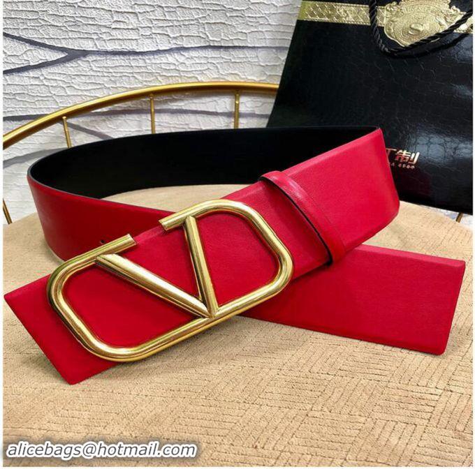 Luxury Hot Sell Valentino 7cm VLOGO Belt V7170 Red