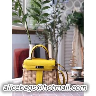 Luxury Hermes kelly picnic bag 9810 yellow