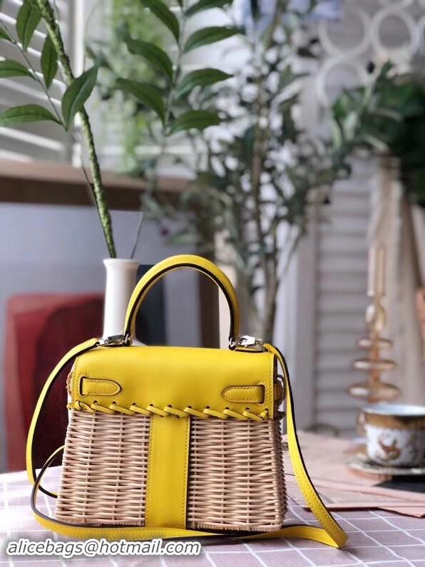 Luxury Hermes kelly picnic bag 9810 yellow