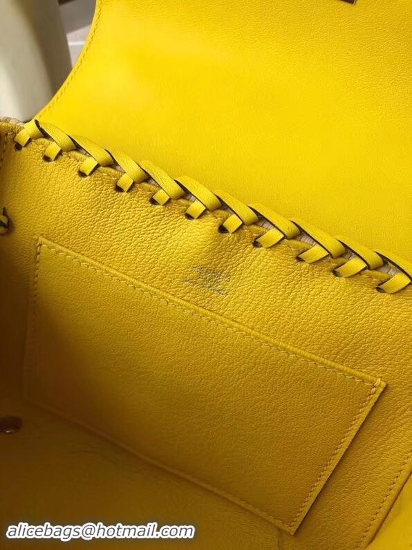 Luxury Hermes kelly picnic bag 9810 yellow