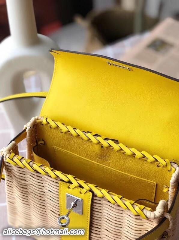 Luxury Hermes kelly picnic bag 9810 yellow