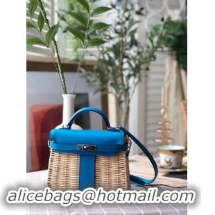 Discount Hermes kelly picnic bag 9810 blue