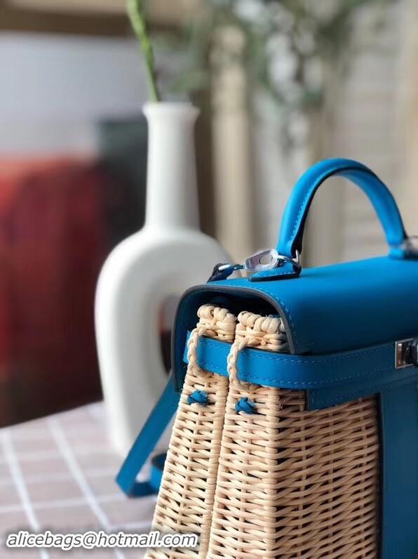 Discount Hermes kelly picnic bag 9810 blue