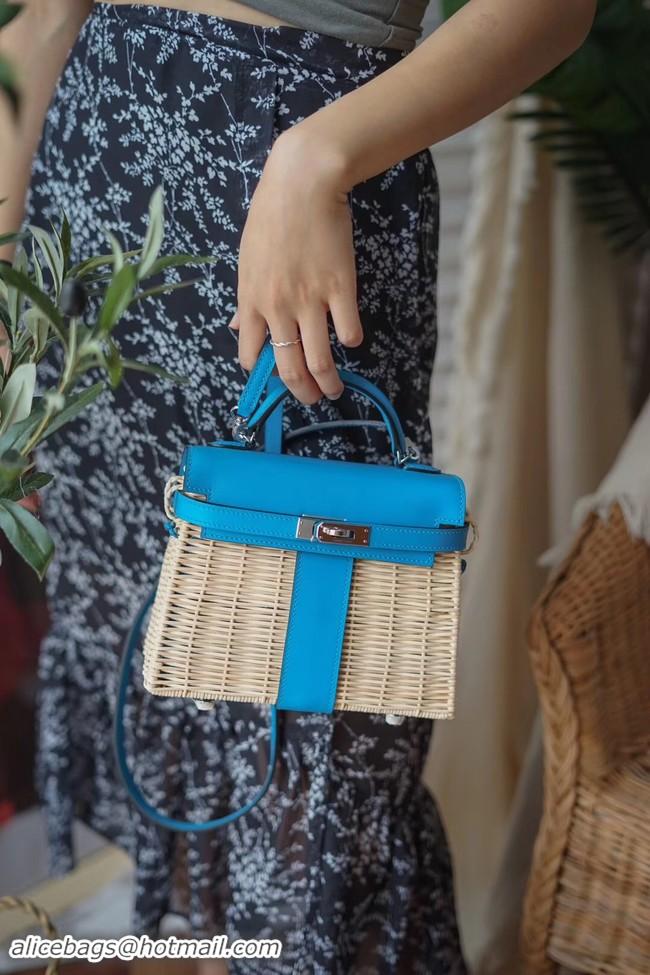 Discount Hermes kelly picnic bag 9810 blue