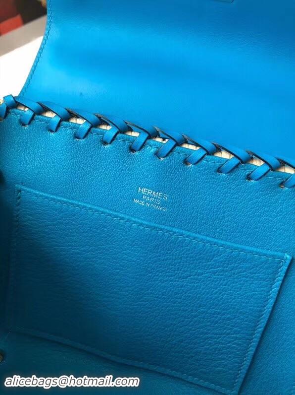 Discount Hermes kelly picnic bag 9810 blue