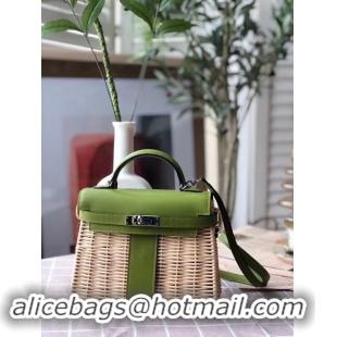 Luxury Hermes kelly picnic bag 9810 Green