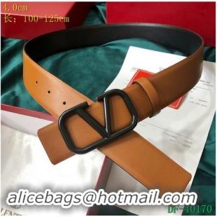 Free Shipping Valentino Width 4cm Togo Leather VLOGO Belt V7177