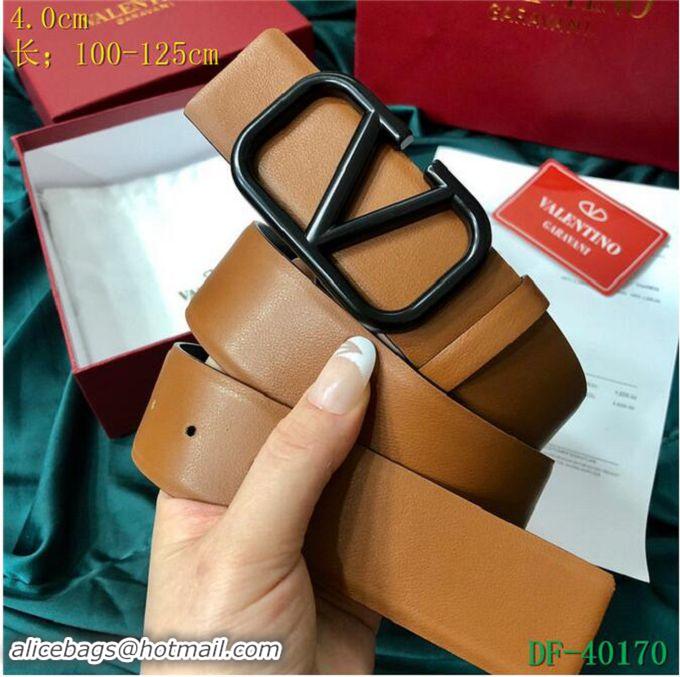 Free Shipping Valentino Width 4cm Togo Leather VLOGO Belt V7177