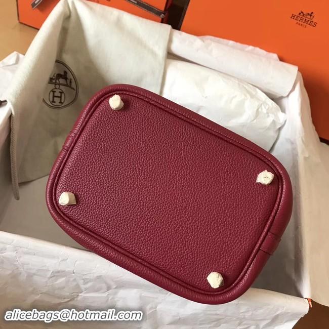 Stylish Hermes Picotin Lock PM Bags Original Leather H8688 wine red