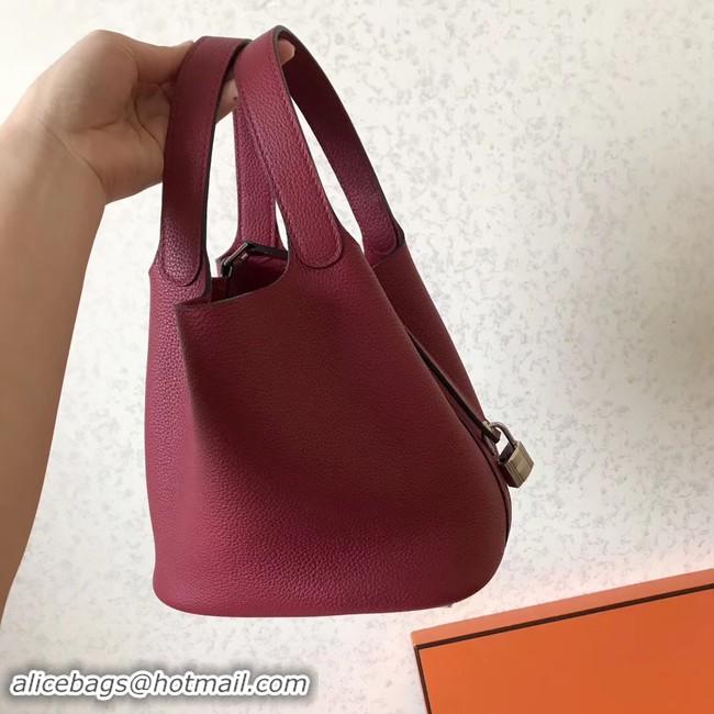 Stylish Hermes Picotin Lock PM Bags Original Leather H8688 wine red