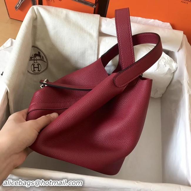 Stylish Hermes Picotin Lock PM Bags Original Leather H8688 wine red