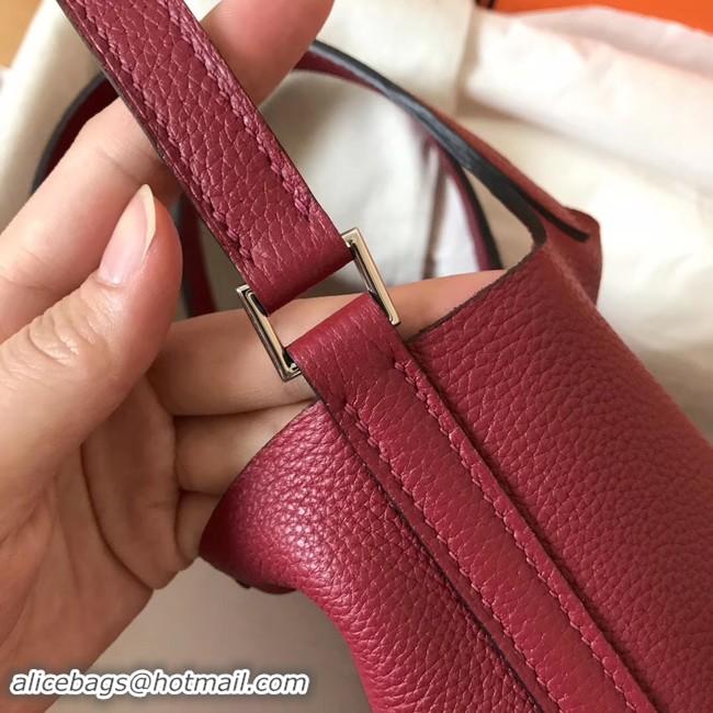 Stylish Hermes Picotin Lock PM Bags Original Leather H8688 wine red