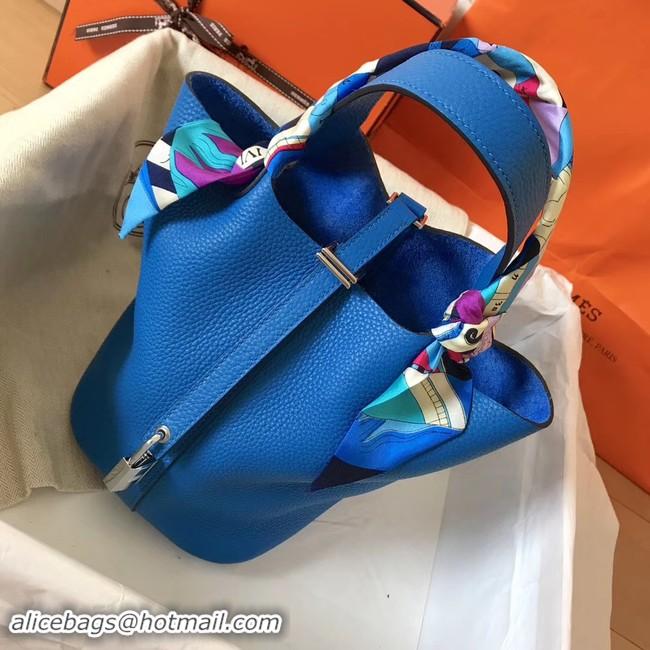 Discount Hermes Picotin Lock PM Bags Original Leather H8688 blue