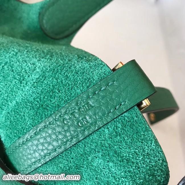 Luxury Hermes Picotin Lock PM Bags Original Leather H8688 green