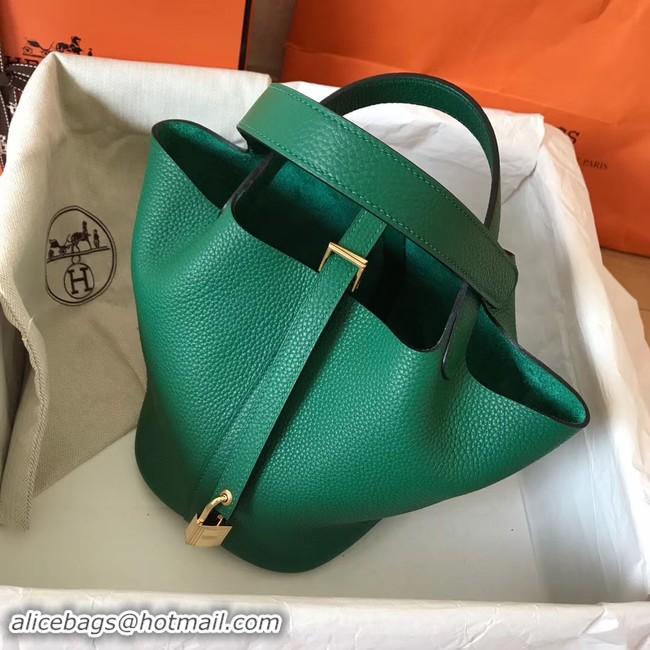 Luxury Hermes Picotin Lock PM Bags Original Leather H8688 green