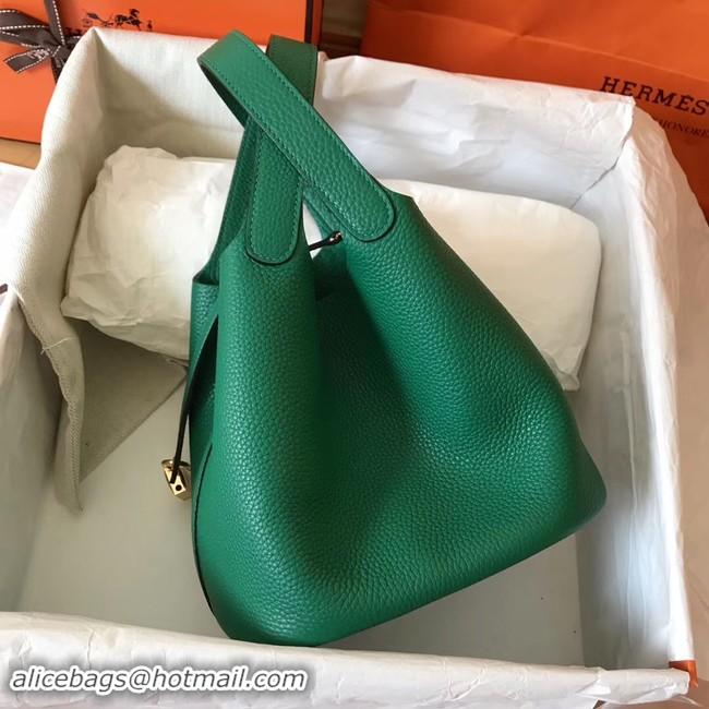 Luxury Hermes Picotin Lock PM Bags Original Leather H8688 green