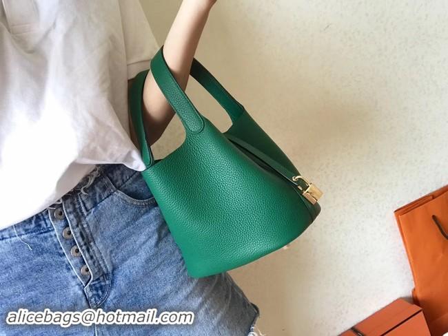 Luxury Hermes Picotin Lock PM Bags Original Leather H8688 green