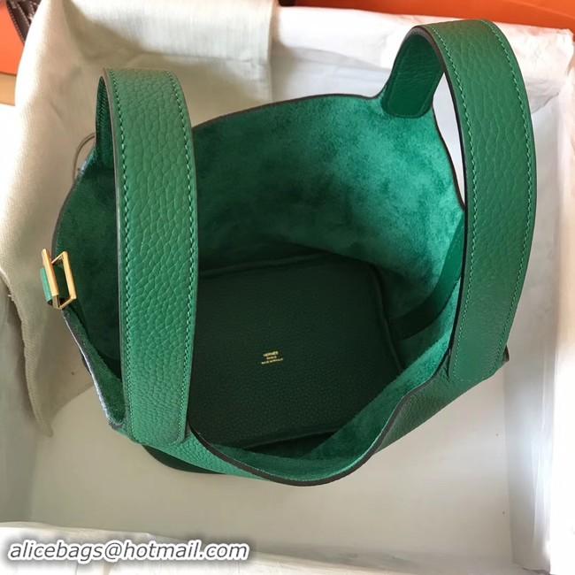 Luxury Hermes Picotin Lock PM Bags Original Leather H8688 green