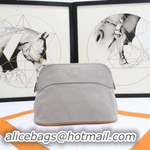 Best Product Hermes Cosmetic Bag H3699 Light Grey