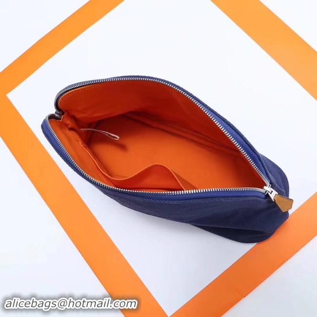 ﻿Top Grade Hermes Cosmetic Bag H3699 Dark Blue