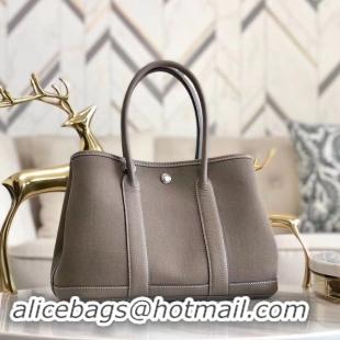 Top Quality Hermes Garden Party 36cm Tote Bags Original Leather A3698 Grey