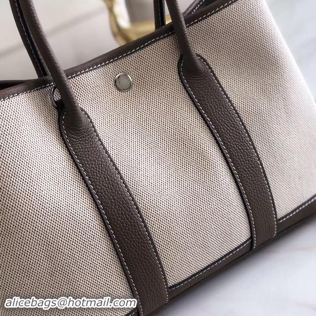 Top Quality Hermes Garden Party 36cm Tote Bags Original Leather A3698 Grey