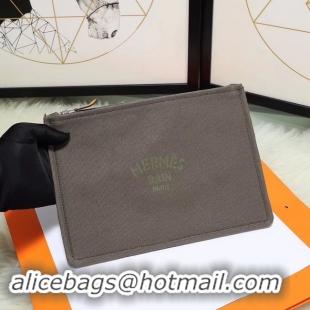 Fashion Style Hermes Cosmetic Bag H3700 Grey