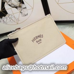 Luxury Hermes Cosmetic Bag H3700 Off White