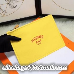 Good Quality Hermes Cosmetic Bag H3700 Lemon Yellow