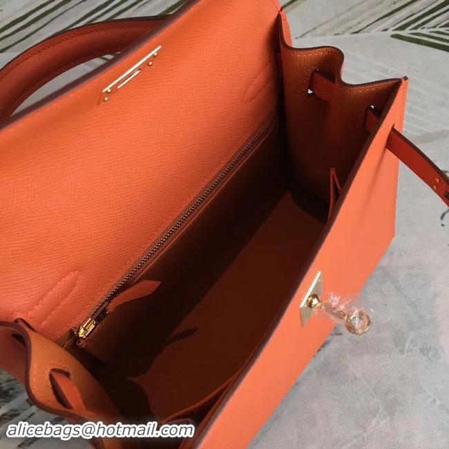 Durable Hermes original Kelly Epsom Leather KL32 orange