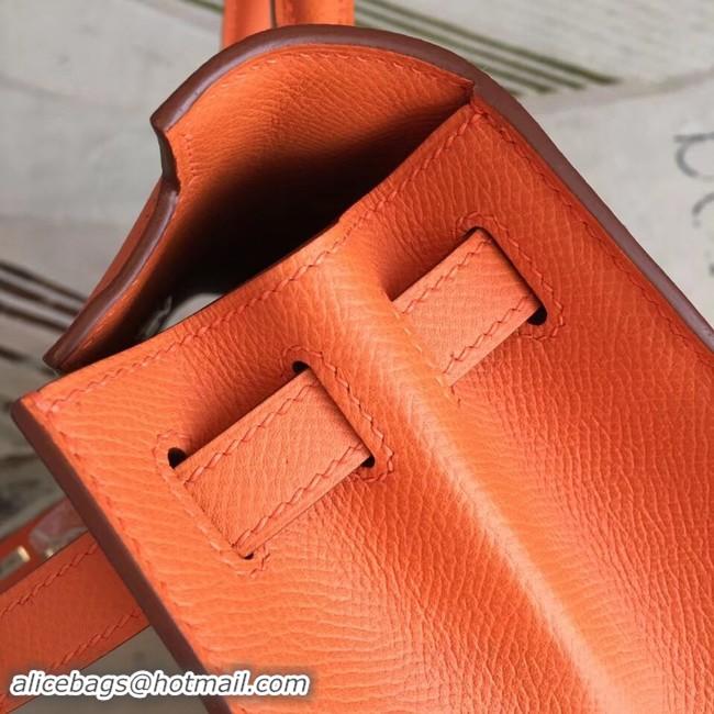 Durable Hermes original Kelly Epsom Leather KL32 orange