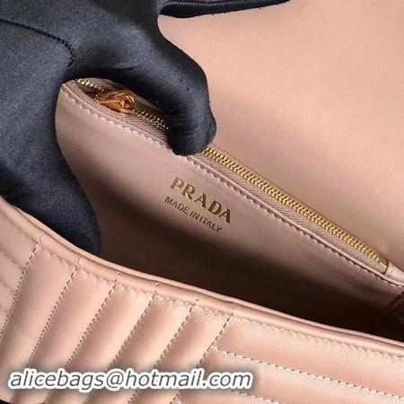 Elegant Prada Diagramme medium leather bag 1BD108 Dark Pink