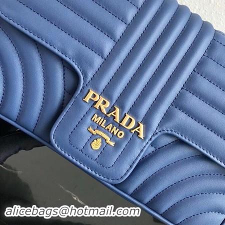 Discounts Prada Diagramme medium leather bag 1BD108 blue