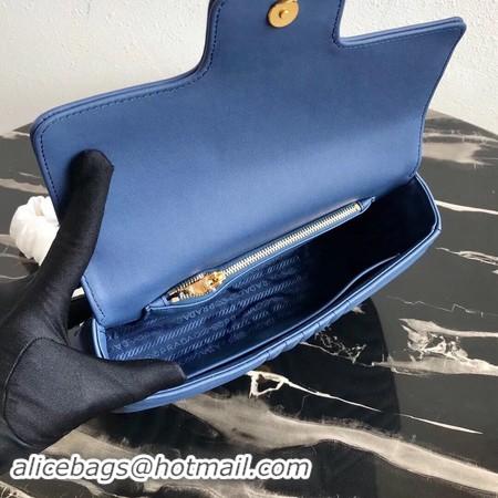 Discounts Prada Diagramme medium leather bag 1BD108 blue