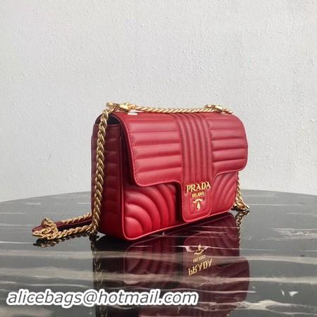 Good Quality Prada Diagramme medium leather bag 1BD108 fuchsia