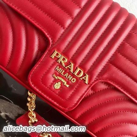 Good Quality Prada Diagramme medium leather bag 1BD108 fuchsia