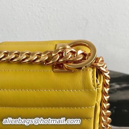 Sophisticated Prada Diagramme medium leather bag 1BD108 yellow