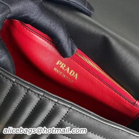 Perfect Prada Diagramme medium leather bag 1BD108 black