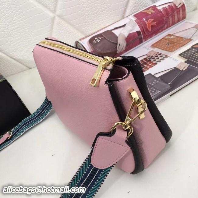 Luxury Prada leather shoulder bag 66136 pink