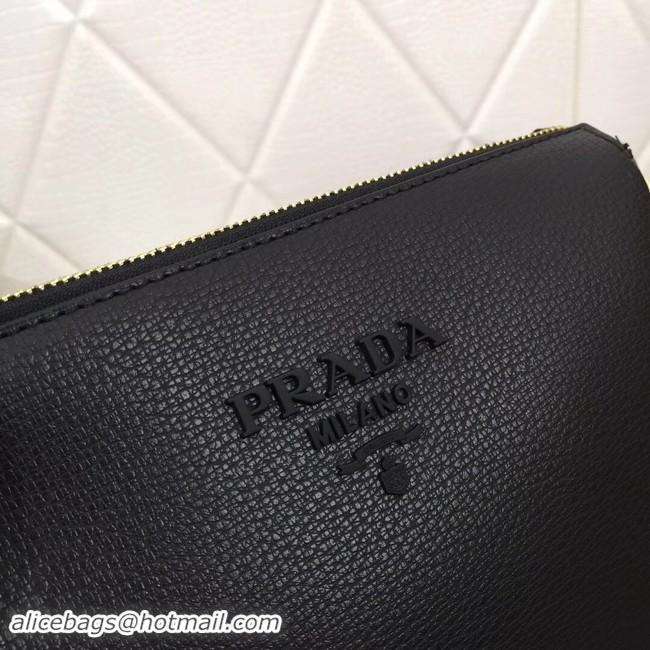 Sumptuous Prada leather shoulder bag 66136 black