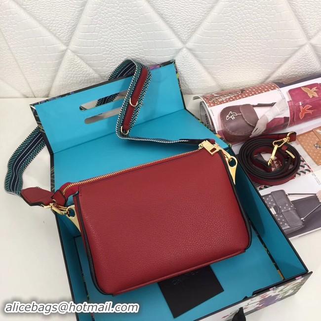 Stylish Prada leather shoulder bag 66136 red