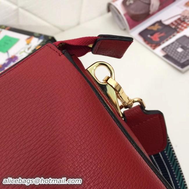 Stylish Prada leather shoulder bag 66136 red