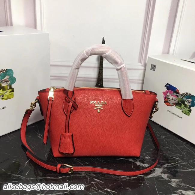 Discount Prada Calf leather bag 1BA111 red