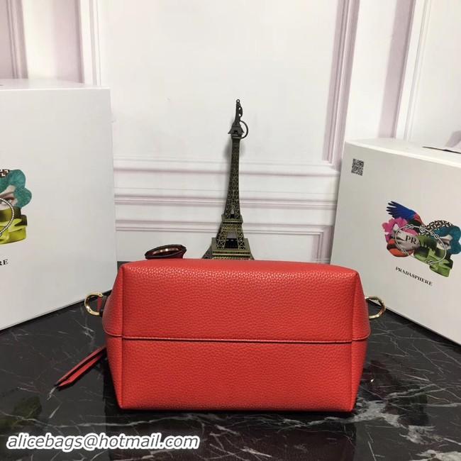 Discount Prada Calf leather bag 1BA111 red