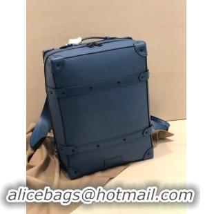 Hot Sell Louis vuitton original SOFT TRUNK Backpack M44752 blue